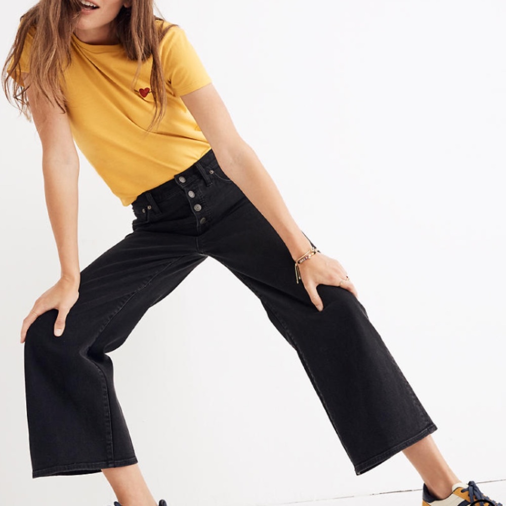 Madewell wide leg crop jeans lunar high rise